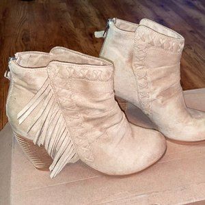 NOT RATED Tan Fringe Bootie